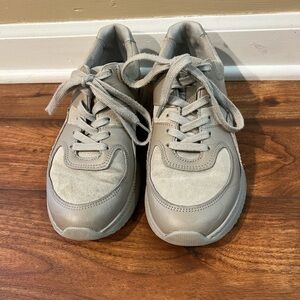 Everlane Gray Trainer Sneakers Leather Suede Lace Up Shoes Size M 5/ F 7